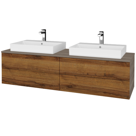 Kúpeľňová skrinka MODULE SZZ4 160 umývadlo Glance - D03 Cafe - D27 Cognac - Nie