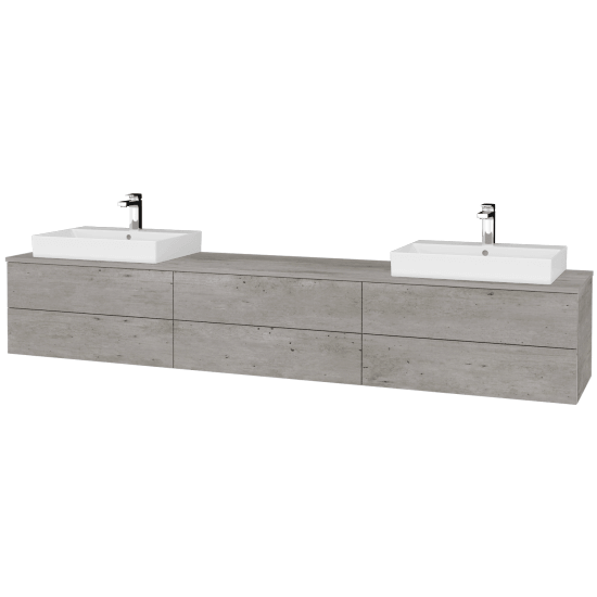 Kúpeľňová skrinka MODULE SZZ6 240 umývadlo Glance - D01 Betón - D01 Betón - Ľavé + Pravé
