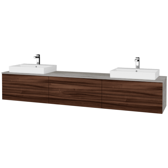 Kúpeľňová skrinka MODULE SZZ6 240 umývadlo Glance - D01 Betón - D06 Orech - Ľavé + Pravé - Nie