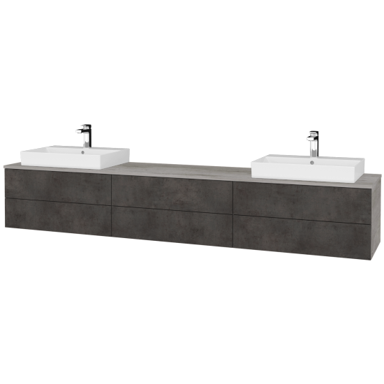 Kúpeľňová skrinka MODULE SZZ6 240 umývadlo Glance - D01 Betón - D16 Tmavý betón - Ľavé + Pravé - Nie