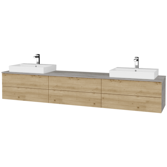 Kúpeľňová skrinka MODULE SZZ6 240 umývadlo Glance - D01 Betón - D22 Karamel - Ľavé + Pravé - Nie