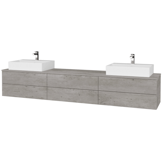 Kúpeľňová skrinka MODULE SZZ6 240 umývadlo Kube - D01 Betón - D01 Betón - Ľavé + Pravé