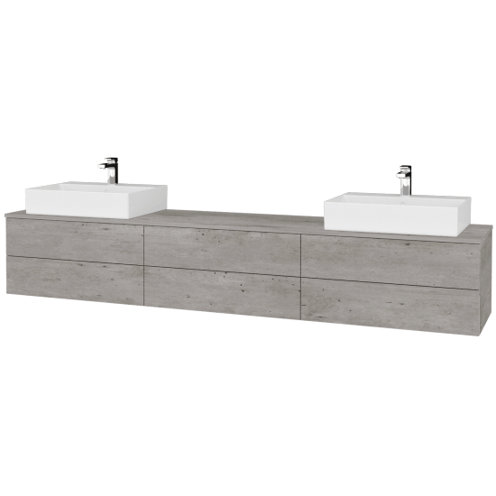 Kúpeľňová skrinka MODULE SZZ6 240 umývadlo Kube - D01 Betón - D01 Betón - Ľavé + Pravé - Nie