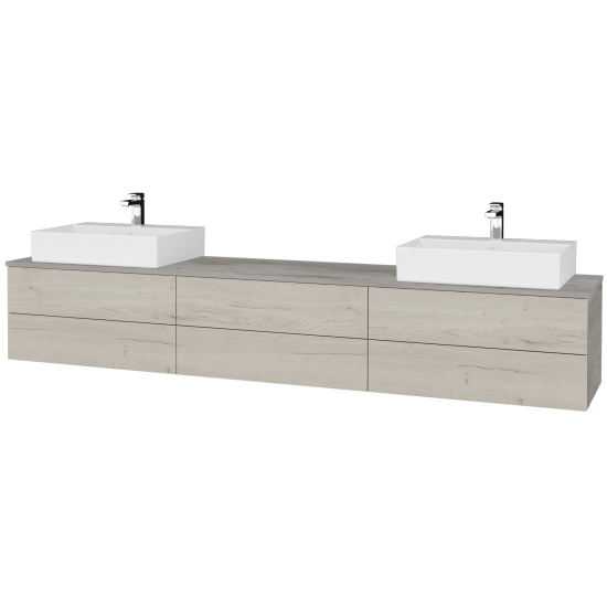 Kúpeľňová skrinka MODULE SZZ6 240 umývadlo Kube - D01 Betón - D28 Alberta - Ľavé + Pravé - Nie