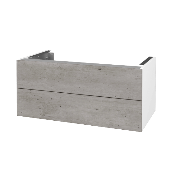 Doplňková skříňka pod desku DSD SZZ2 90 (výška 40 cm)  - N01 Bílá lesk - D01 Beton - Ne