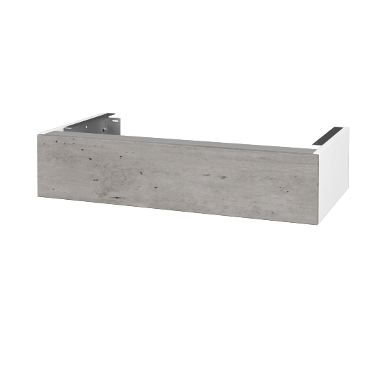 Doplňková skříňka pod desku DSD SZZ 90 (výška 20 cm)  - N01 Bílá lesk - D01 Beton - Ne