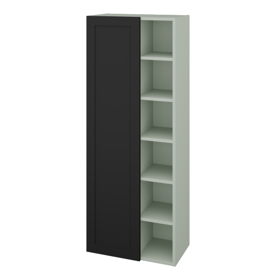 Vysoká kúpeľňova skrinka PORTO SVDO6 60  - L20 Mint Grey vysoký lesk - L03 Antracit vysoký lesk - Levé