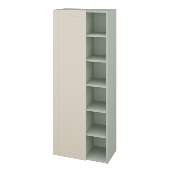 Vysoká kúpeľňova skrinka PORTO SVDO6 60  - L20 Mint Grey vysoký lesk - L19 Cream vysoký lesk - Levé