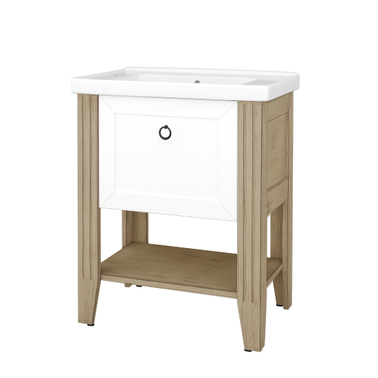 Skrinka pod umývadlo ANTIK SUPZ 70  - M22 Cream mat patina - Úchytka T10 - L01 Biela vysoký lesk