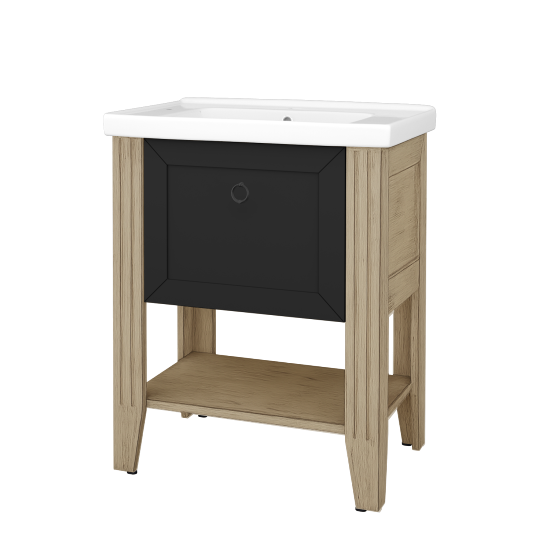 Skrinka pod umývadlo ANTIK SUPZ 70  - M22 Cream mat patina - Úchytka T10 - L03 Antracit vysoký lesk