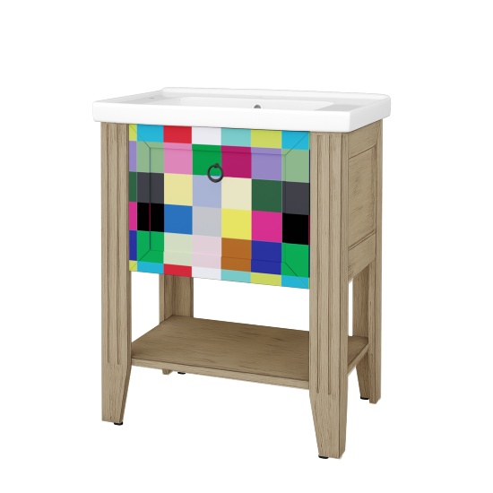 Skrinka pod umývadlo ANTIK SUPZ 70  - M22 Cream mat patina - Úchytka T10 - IND Individual