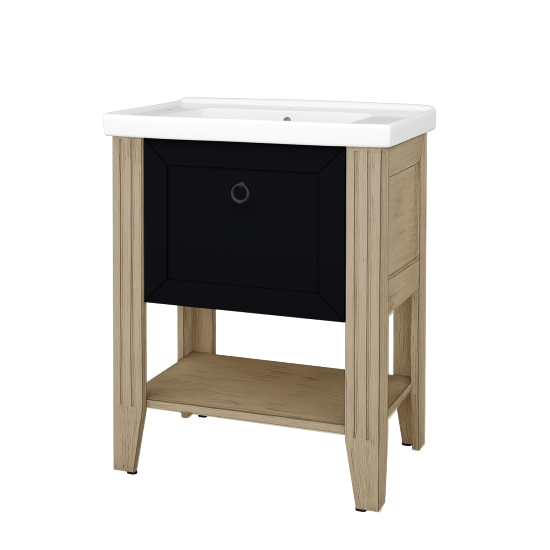 Skrinka pod umývadlo ANTIK SUPZ 70  - M22 Cream mat patina - Úchytka T10 - M17 Čierna mat