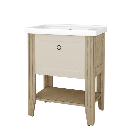 Skrinka pod umývadlo ANTIK SUPZ 70  - M22 Cream mat patina - Úchytka T10 - L19 Cream vysoký lesk