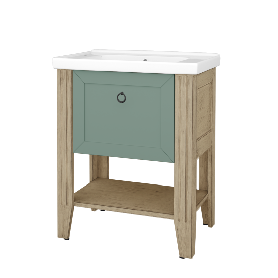 Skrinka pod umývadlo ANTIK SUPZ 70  - M22 Cream mat patina - Úchytka T10 - M18 Mint mat