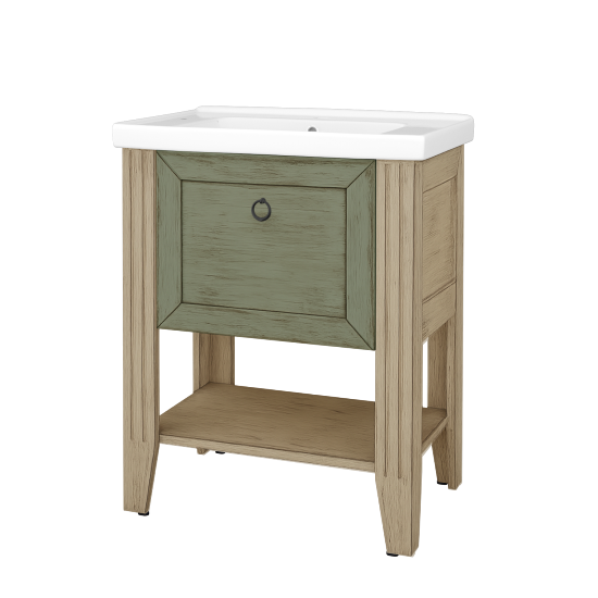 Skrinka pod umývadlo ANTIK SUPZ 70  - M22 Cream mat patina - Úchytka T10 - M21 Mint mat patina