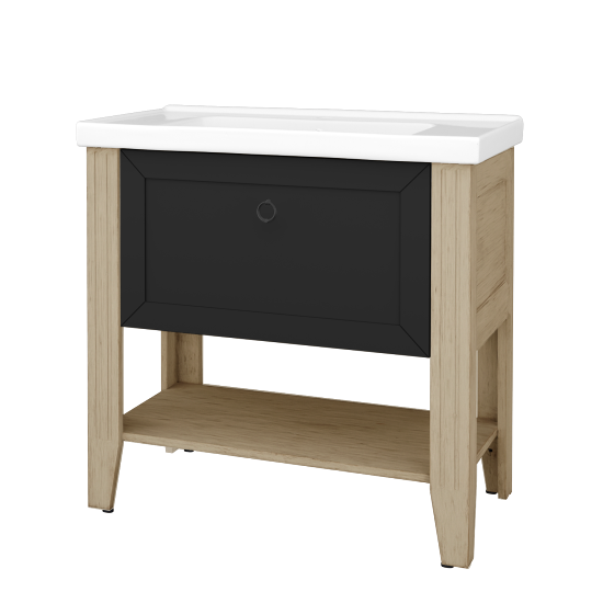 Skrinka pod umývadlo ANTIK SUPZ 90  - M22 Cream mat patina - Úchytka T10 - L03 Antracit vysoký lesk