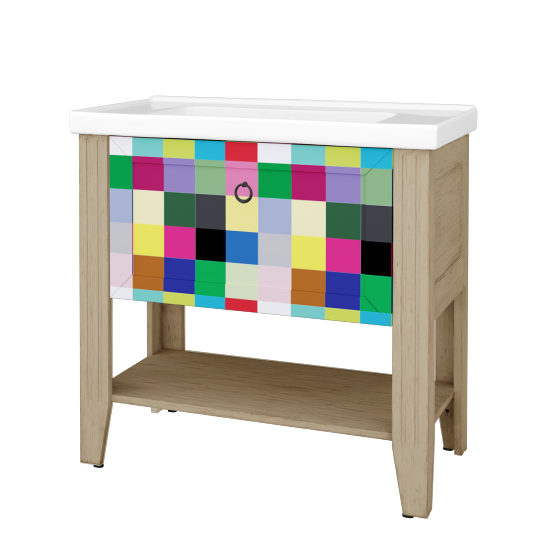 Skrinka pod umývadlo ANTIK SUPZ 90  - M22 Cream mat patina - Úchytka T10 - IND Individual