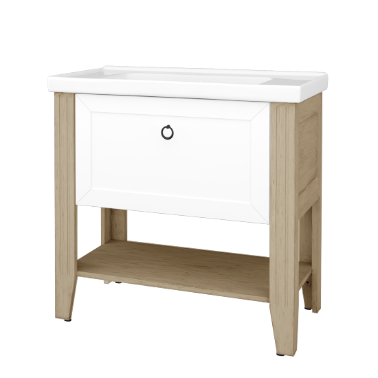 Skrinka pod umývadlo ANTIK SUPZ 90  - M22 Cream mat patina - Úchytka T10 - M01 Biela mat