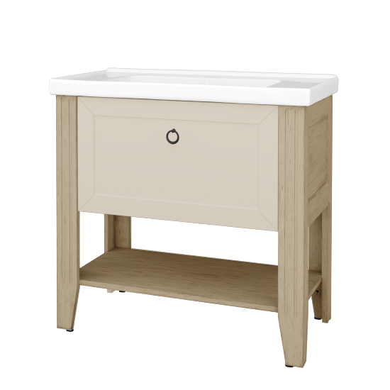 Skrinka pod umývadlo ANTIK SUPZ 90  - M22 Cream mat patina - Úchytka T10 - L19 Cream vysoký lesk