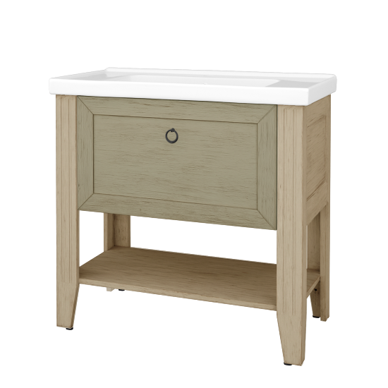 Skrinka pod umývadlo ANTIK SUPZ 90  - M22 Cream mat patina - Úchytka T10 - M23 Mint grey mat patina