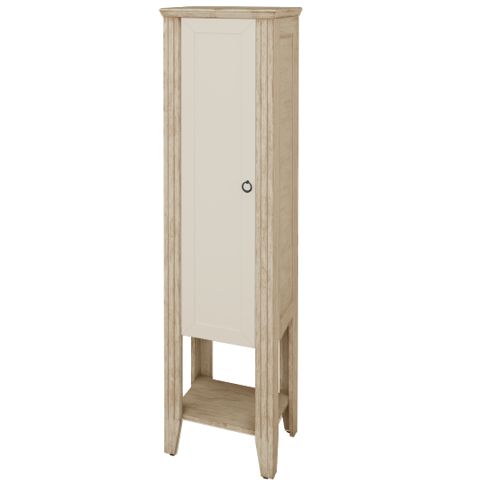 Vysoka kúpeľňova skrinka ANTIK SVDP 53  - M22 Cream mat patina - Úchytka T10 - M19 Cream mat