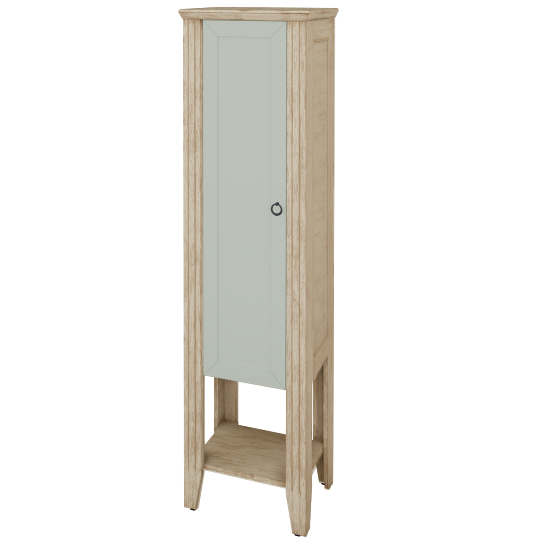 Vysoka kúpeľňova skrinka ANTIK SVDP 53  - M22 Cream mat patina - Úchytka T10 - M20 Mint grey mat