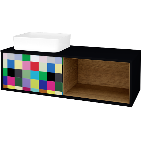 Skrinka pod umývadlo ARTEO SZZOP 120 (umývadlo Joy)  - M17 Čierna mat - IND Individual - Nie