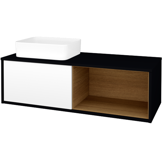 Skrinka pod umývadlo ARTEO SZZOP 120 (umývadlo Joy)  - M17 Čierna mat - M01 Biela mat - Nie