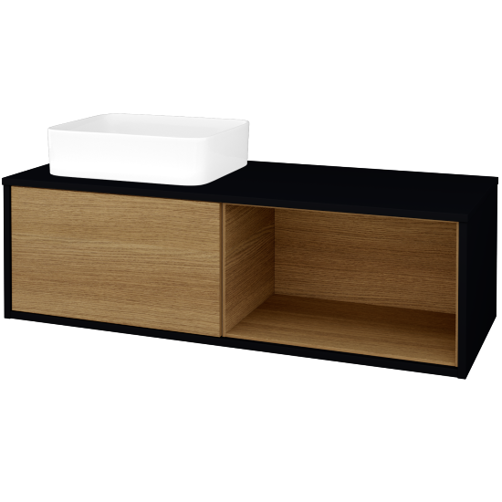 Skrinka pod umývadlo ARTEO SZZOP 120 (umývadlo Joy)  - M17 Čierna mat - D29 Honey - Nie