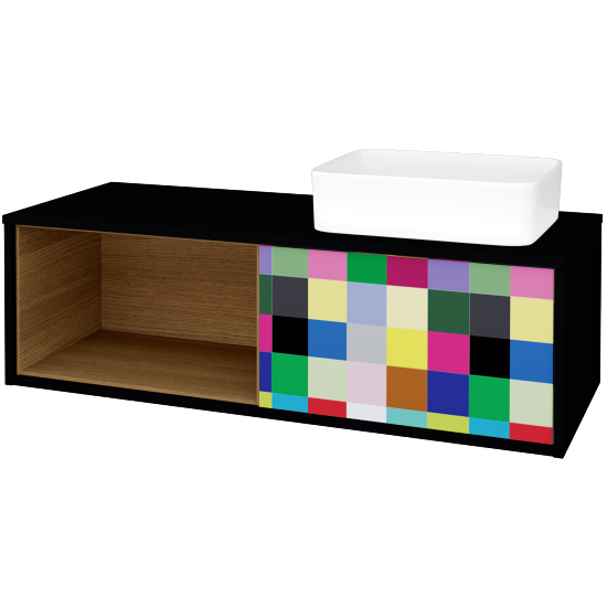 Skrinka pod umývadlo ARTEO SZZOL 120 (umývadlo Joy)  - M17 Čierna mat - IND Individual - Nie