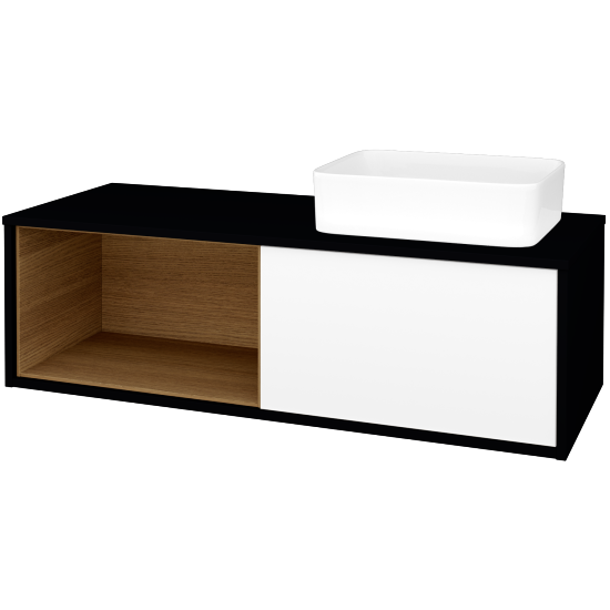 Skrinka pod umývadlo ARTEO SZZOL 120 (umývadlo Joy)  - M17 Čierna mat - M01 Biela mat - Nie