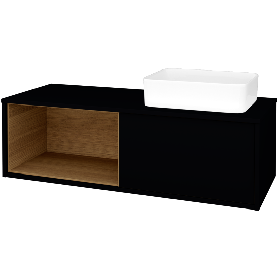 Skrinka pod umývadlo ARTEO SZZOL 120 (umývadlo Joy)  - M17 Čierna mat - M17 Čierna mat - Nie