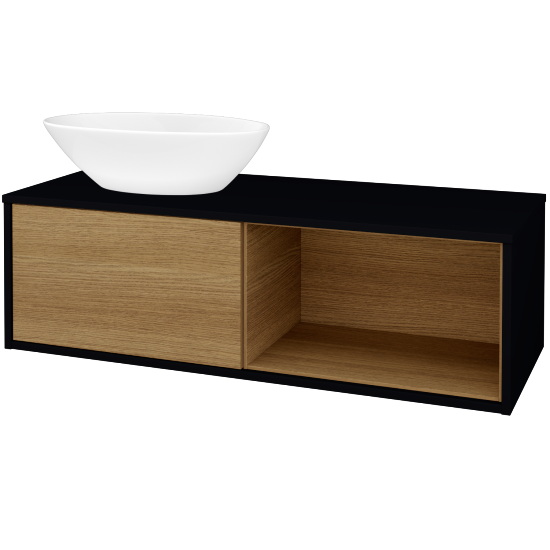 Skrinka pod umývadlo ARTEO SZZOP 120 (umývadlo Triumph)  - M17 Čierna mat - D29 Honey - Nie