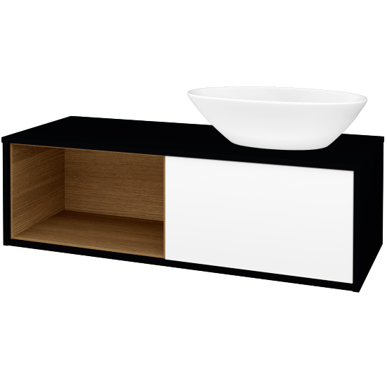 Skrinka pod umývadlo ARTEO SZZOL 120 (umývadlo Triumph)  - M17 Čierna mat - M01 Biela mat - Nie
