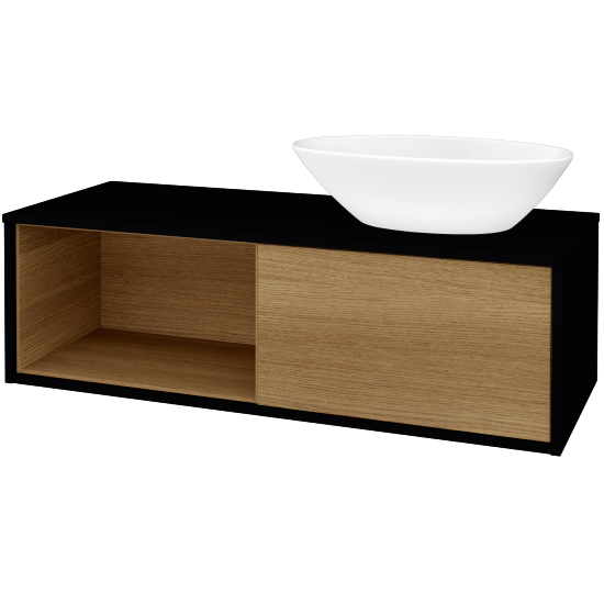 Skrinka pod umývadlo ARTEO SZZOL 120 (umývadlo Triumph)  - M17 Čierna mat - D29 Honey - Nie