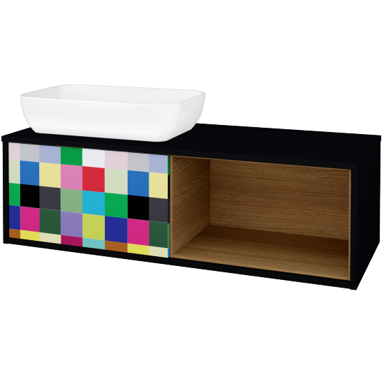 Skrinka pod umývadlo ARTEO SZZOP 120 (umývadlo Felis 1)  - M17 Čierna mat - IND Individual - Nie