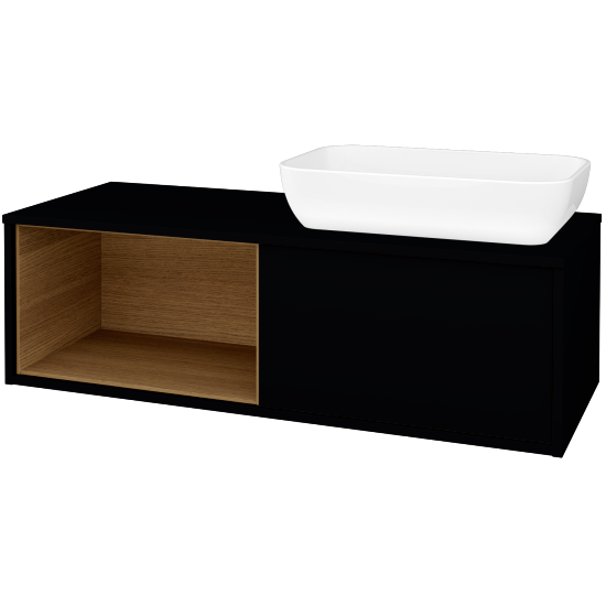 Skrinka pod umývadlo ARTEO SZZOL 120 (umývadlo Felis 1)  - M17 Čierna mat - M17 Čierna mat - Nie