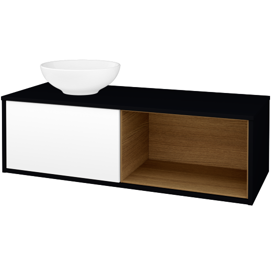 Skrinka pod umývadlo ARTEO SZZOP 120 (umývadlo Nikolo 1)  - M17 Čierna mat - M01 Biela mat - Nie