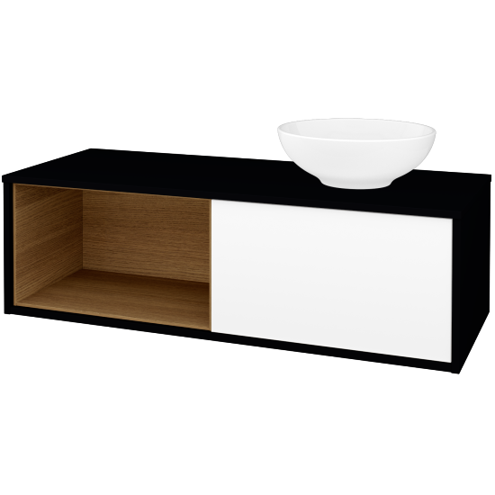 Skrinka pod umývadlo ARTEO SZZOL 120 (umývadlo Nikolo 1)  - M17 Čierna mat - M01 Biela mat - Nie