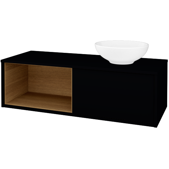 Skrinka pod umývadlo ARTEO SZZOL 120 (umývadlo Nikolo 1)  - M17 Čierna mat - M17 Čierna mat - Nie