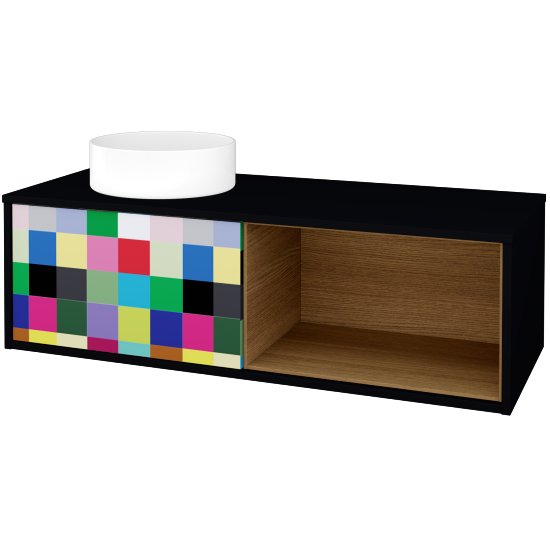 Skrinka pod umývadlo ARTEO SZZOP 120 (umývadlo Circo)  - M17 Čierna mat - IND Individual - Nie