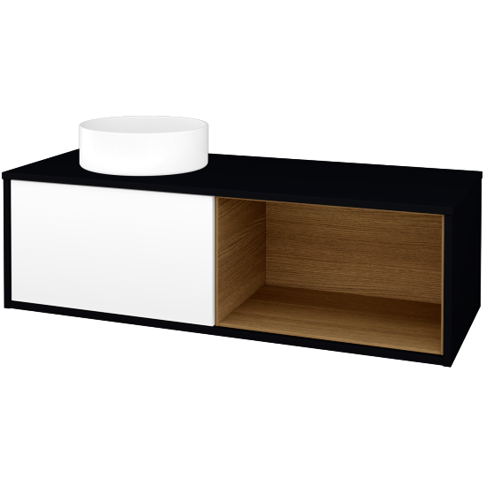 Skrinka pod umývadlo ARTEO SZZOP 120 (umývadlo Circo)  - M17 Čierna mat - M01 Biela mat - Nie