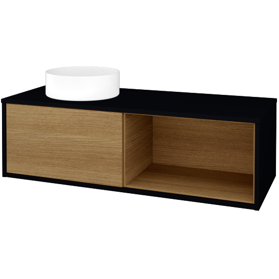 Skrinka pod umývadlo ARTEO SZZOP 120 (umývadlo Circo)  - M17 Čierna mat - D29 Honey - Nie