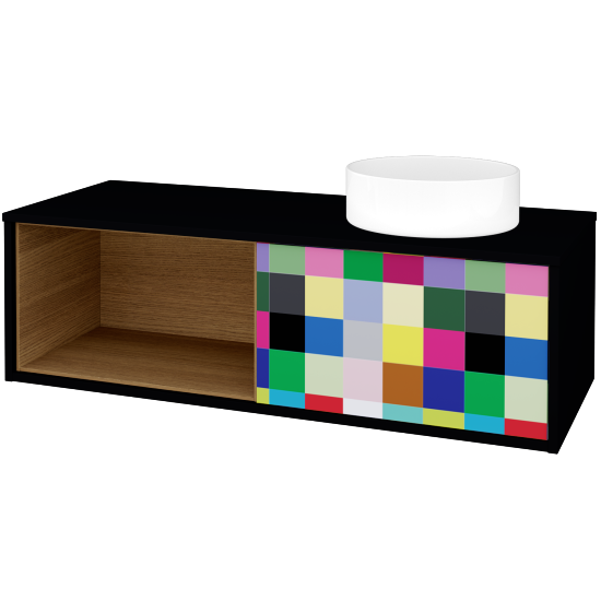 Skrinka pod umývadlo ARTEO SZZOL 120 (umývadlo Circo)  - M17 Čierna mat - IND Individual - Nie