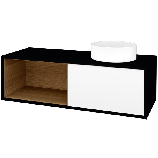 Skrinka pod umývadlo ARTEO SZZOL 120 (umývadlo Circo)  - M17 Čierna mat - M01 Biela mat - Nie