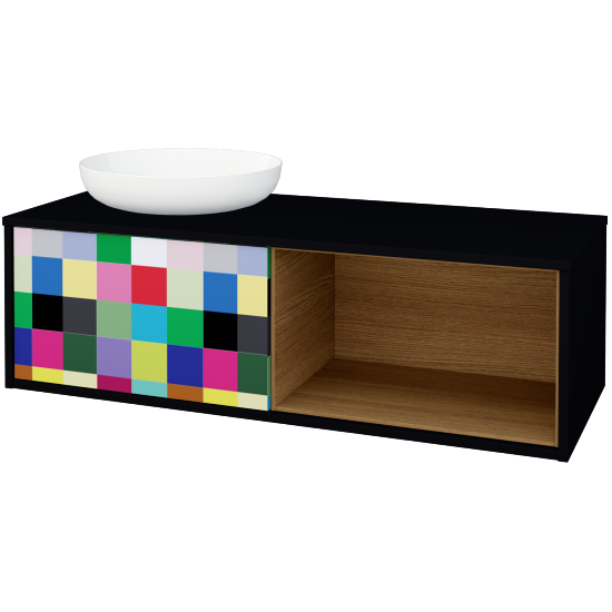 Skrinka pod umývadlo ARTEO SZZOP 120 (pre umývadlo Kaldewei Miena)  - M17 Čierna mat - IND Individual - Nie