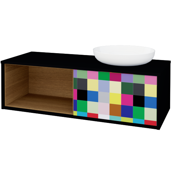 Skrinka pod umývadlo ARTEO SZZOL 120 (pre umývadlo Kaldewei Miena)  - M17 Čierna mat - IND Individual - Nie