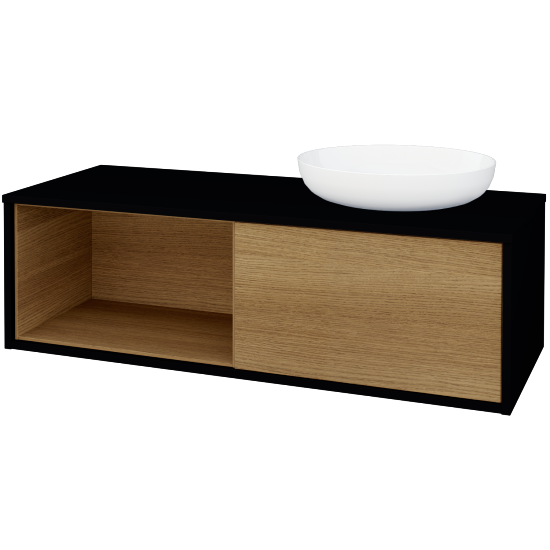 Skrinka pod umývadlo ARTEO SZZOL 120 (pre umývadlo Kaldewei Miena)  - M17 Čierna mat - D29 Honey - Nie