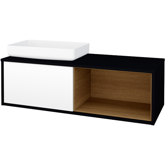 Skrinka pod umývadlo ARTEO SZZOP 120 (pre umývadlo Kaldewei Miena)  - M17 Čierna mat - M01 Biela mat - Nie