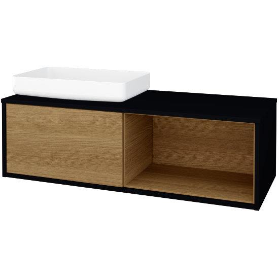 Skrinka pod umývadlo ARTEO SZZOP 120 (pre umývadlo Kaldewei Miena)  - M17 Čierna mat - D29 Honey - Nie